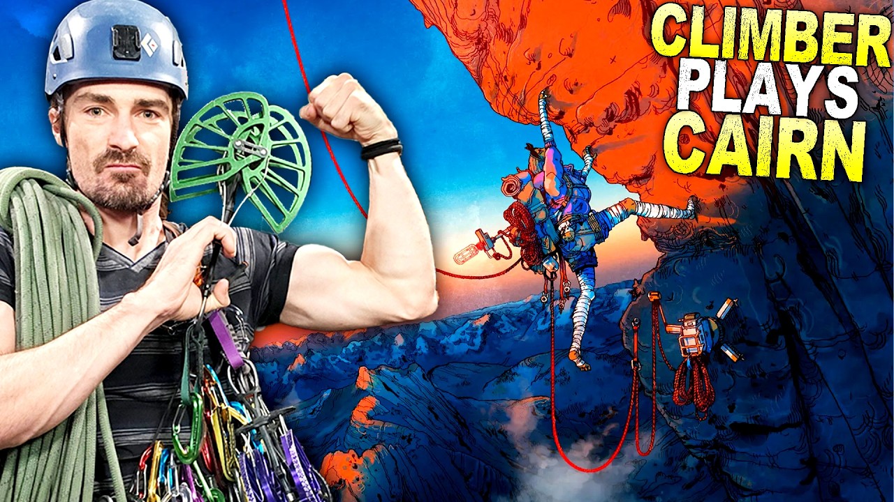 Real Rock Climber Plays CAIRN, a Rock Climbing Game
