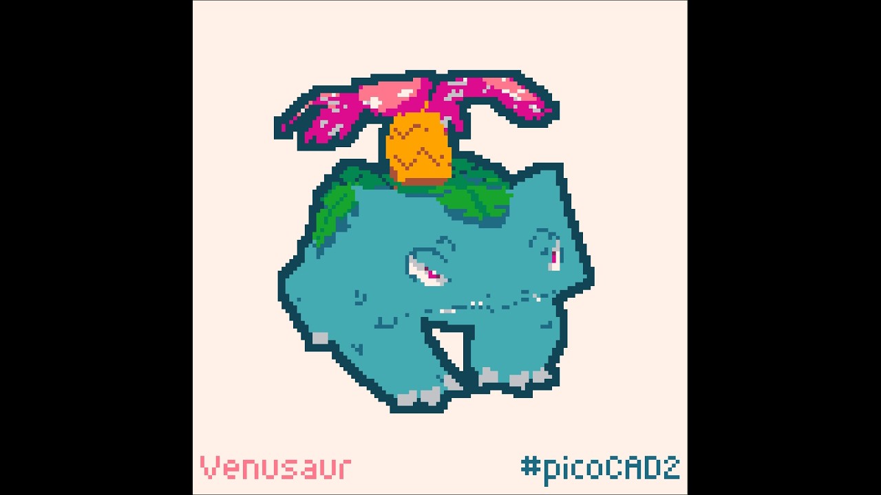 picoCAD 2 VENUSAUR timelapse
