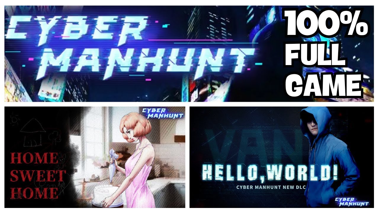 Cyber Manhunt 100% Full Gameplay Walkthrough + All Endings/All DLC/All Achievements