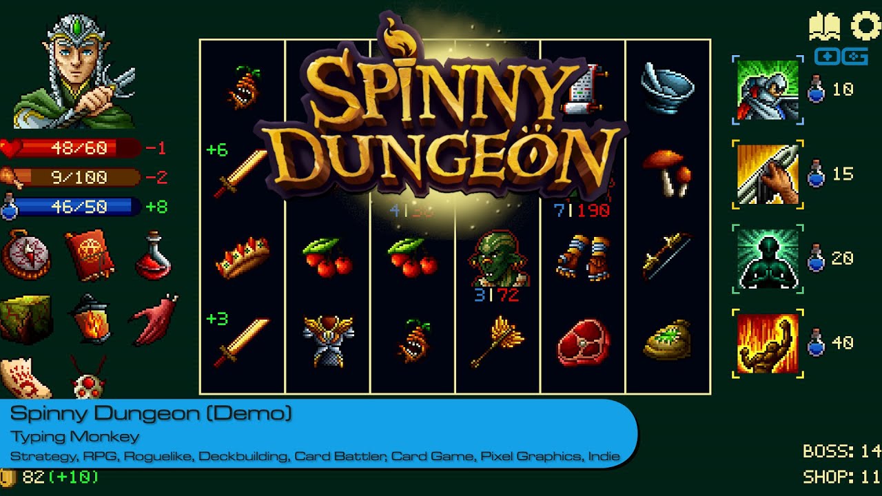 Spinny Dungeon: Slot-Machine Roguelike Fused With Deckbuilding (Demo Gameplay)