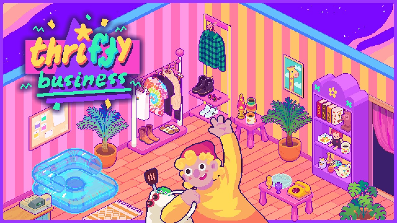 running a colourful 90s thrift shop! 🛍️ | thrifty business demo playthrough 